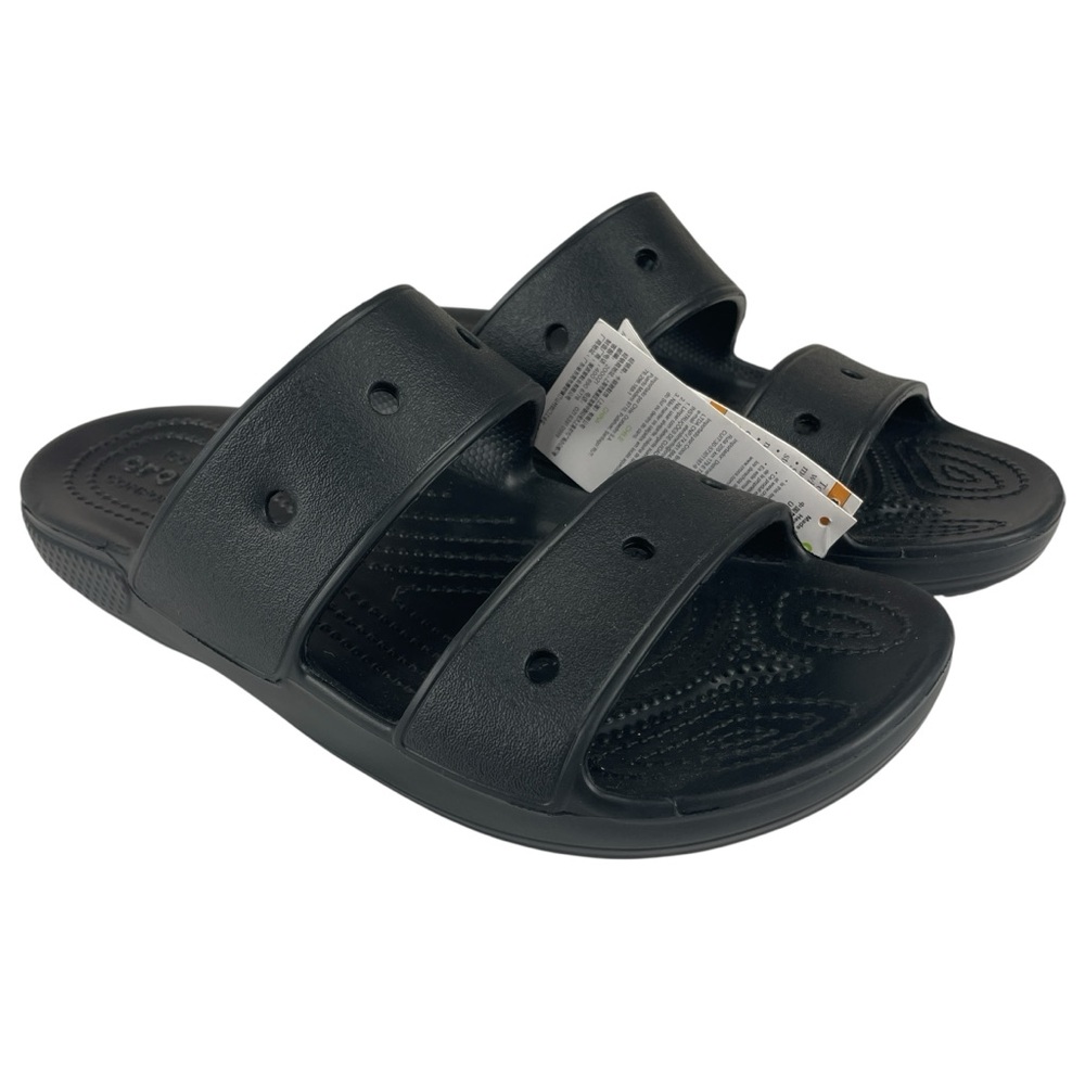 Crocs Unisex Adult Black 2 Strap Slides Sandals Mens 8 / Womens 10 NWT